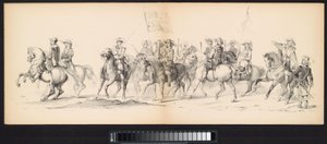 Maskarada studentów z Leiden, 1850 (tabl. 4) Intogt Frederika Hendrika w Hertogenbosch w 1629 r.: przedstawienie w kostiumie H.H. uczniowie Leydsche Hoogeschool den XI Junij z roku 1850 (tytuł serii na obiekcie) autorstwa Carel Christiaan Antony Last