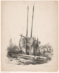 Łódź rybacka w naprawie autorstwa Carel Christiaan Antony Last