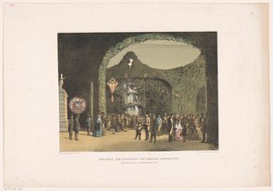 Hala we Frascati w Amsterdamie 1855 Pamiątka prezentowana odwiedzającym Frascati. Amsterdam 9-24 września 1855 (tytuł na obiekcie) autorstwa Carel Christiaan Antony Last