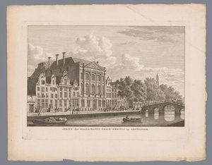 Widok Felixa Meritisa w Amsterdamie Budynek towarzystwa Felix Meritis w Amsterdamie (tytuł na obiekcie) autorstwa Carel Frederik Bendorp (I)