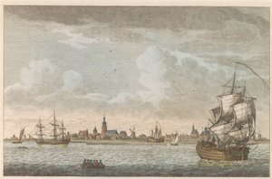 Widok Hoorn, ok. 1790 Widok miasta Hoorn / Vue dela Ville de Horn, situee sur le bord du Zuiderzee (tytuł na obiekcie) autorstwa Carel Frederik Bendorp (I)