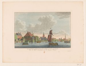 Widok na wioskę Westzaandam widziany po drugiej stronie wody Binnen-Zaan do kościoła w West-Zaandam / Vue de West-Zaandam sur le Binnen-Zaan (tytuł na obiekcie)