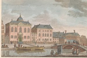 Synagoga Górnoniemiecka w Amsterdamie, ok. 1790 Górnoniemiecki Kościół Żydowski w Amsterdamie / Sijnagogue Allemandé à Amsterdam (tytuł na obiekcie)