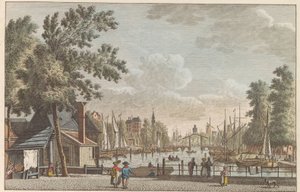 Leuvehaven w Rotterdamie, ok. 1790 Leuvehaven w Rotterdamie / Le Canal dit Leuvenhaven a Rotterdam (tytuł na obiekcie)