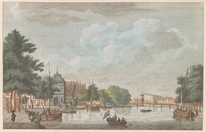 Spaarne w Haarlemie, ok. 1790 Het Binnen Spaarne w Haarlem / Riviere to zapasowe wnętrze à Haarlem (tytuł na obiekcie)