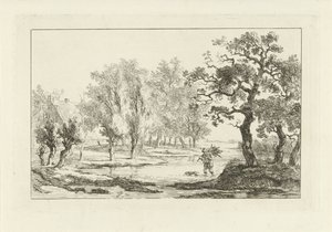 Krajobraz rzeki ze zbieraczem drewna autorstwa Carel Lodewijk Hansen