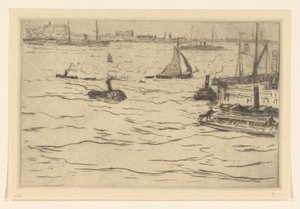 Widok na Maas w Rotterdamie Maas w Rotterdamie (tytuł oryginalny) autorstwa Carel Nicolaas Storm van 
