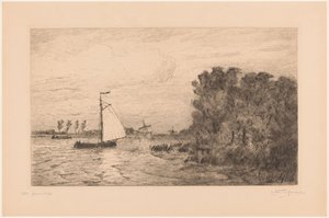 Widok na Vecht w pobliżu Weesp La Vecht près Weesp (tytuł oryginalny) autorstwa Carel Nicolaas Storm van 