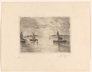 Laguna o zachodzie słońca autorstwa Carel Nicolaas Storm van 