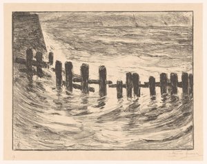 Prace palowe w Scheldt koło Vlissingen autorstwa Carel Nicolaas Storm van 