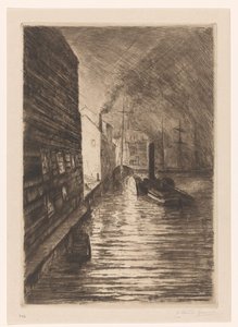 Stocznia we Vlissingen nocą autorstwa Carel Nicolaas Storm van 