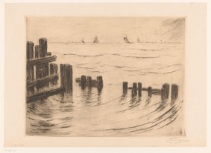 Pejzaż morski z falochronami w Vlissingen Brise-lames, Flessingue (tytuł oryginalny) autorstwa Carel Nicolaas Storm van 