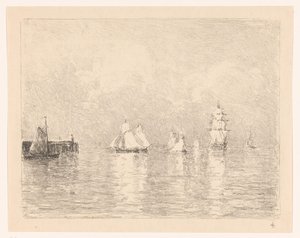 Żaglowce na redzie Cuxhaven autorstwa Carel Nicolaas Storm van 