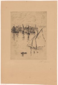 Żaglowce przed portem Le Havre autorstwa Carel Nicolaas Storm van 