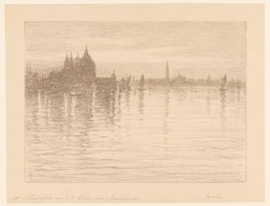 Widok z wody na bazylikę Santa Maria della Salute autorstwa Carel Nicolaas Storm van 