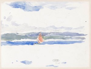 Widok na morze z łodzią (?) autorstwa Carel Nicolaas Storm van 