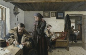 Doktor wzywa, ok. 1900 (olej na płótnie) autorstwa Carl Aspelin