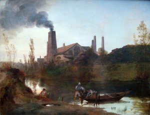 "Walzwerk Neustadt-Eberswalde" lub "Walcownia w pobliżu Eberswalde" Walcownia Neustadt-Eberswalde autorstwa Carl Blechen