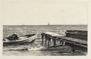 Łódź na moście autorstwa Carl Bloch