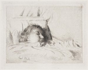 Śpiące dziecko autorstwa Carl Bloch