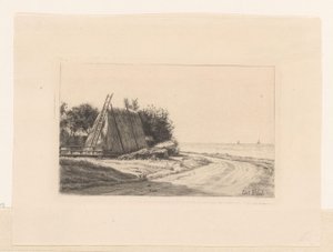 Stóg siana na wiejskiej drodze autorstwa Carl Bloch