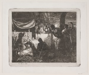 Adoracja pasterzy autorstwa Carl Bloch