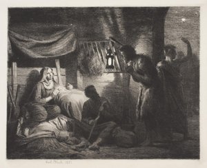 Adoracja pasterzy autorstwa Carl Bloch