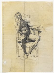 Męska figura modelu. Studium do postaci Fryderyka III na portrecie uniwersyteckim 1887-89 autorstwa Carl Bloch