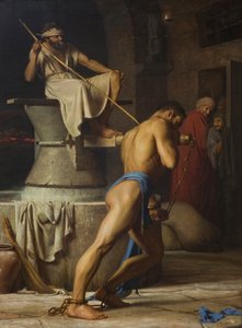 Samson i Filistyni autorstwa Carl Bloch