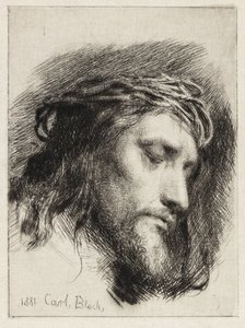Głowa Chrystusa z korony cierniowej autorstwa Carl Bloch