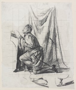Szkic akwaforty „Młody człowiek i śmierć” autorstwa Carl Bloch