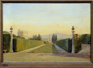 Ogrody Willi Albani. Obraz Carla Christiana Constantina Hansena (1804-1880) Ec. Dan. autorstwa Carl Christian Constantin Hansen