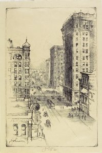 Hennepin Avenue poniżej Szóstej Ulicy autorstwa Carl Edward Johnson