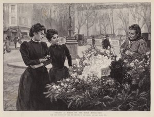 Fiołki - Scena na Bulwarach Paryskich, obraz w salonie Pól Marsowych, Paryż (lito) autorstwa Carl Ernest von Stetten