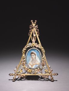Trójkątna ramka z portretem carycy Aleksandry Fiodorownej, 1896-1908 autorstwa Carl Fabergé