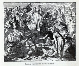 Konrad przystępujący do koronacji, 1882 autorstwa Carl Ferdinand Obermann