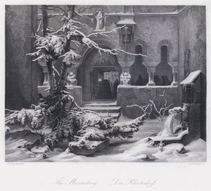 Klasztor (rycina) autorstwa Carl Friedrich (after) Lessing