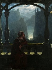 Zamek Rycerski w blasku księżyca, 1817. autorstwa Carl Friedrich Hampe