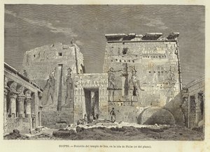 Egipt – Kolumnada Świątyni Izydy na wyspie Philae autorstwa Carl Friedrich Heinrich Werner
