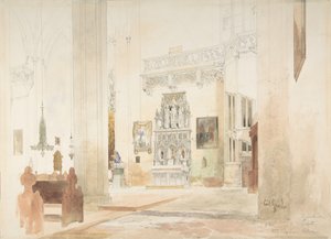 Wnętrze kościoła św. Seweryna w Erfurcie, 1855. autorstwa Carl Georg Anton Graeb