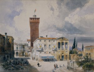 Rynek w Piacenza autorstwa Carl Georg Anton Graeb