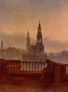 Niemiecki: Widok na Drezno z tarasu Brühla Widok na Drezno z tarasu Brühla autorstwa Carl Gustav Carus