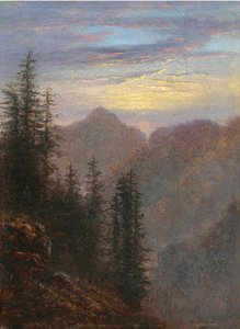 Górski krajobraz o zmierzchu autorstwa Carl Gustav Carus