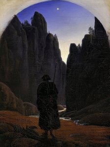 Pielgrzymi w skalnej dolinie. około 1820 autorstwa Carl Gustav Carus