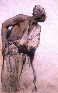 Chłop arabski (mycie ołówkiem i akwarelą na papierze) autorstwa Carl Haag