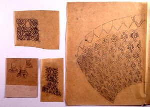 Detale architektoniczne, z szesnastu szkiców na kalce technicznej (ołówek na papierze) autorstwa Carl Haag