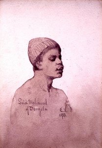 Powiedział Mohamad z Dongoli (Sudan) 1873 (ołówek i umyć na papierze) autorstwa Carl Haag