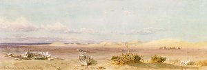 Piaskowe wzgórza na pustyni, Kair, Suez, 1859