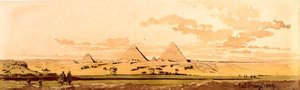 Piramidy w Gizie, 1859 (wc na papierze) autorstwa Carl Haag