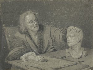 Rysownik szkicujący gipsową głowę autorstwa Carl Heinrich Mylius
